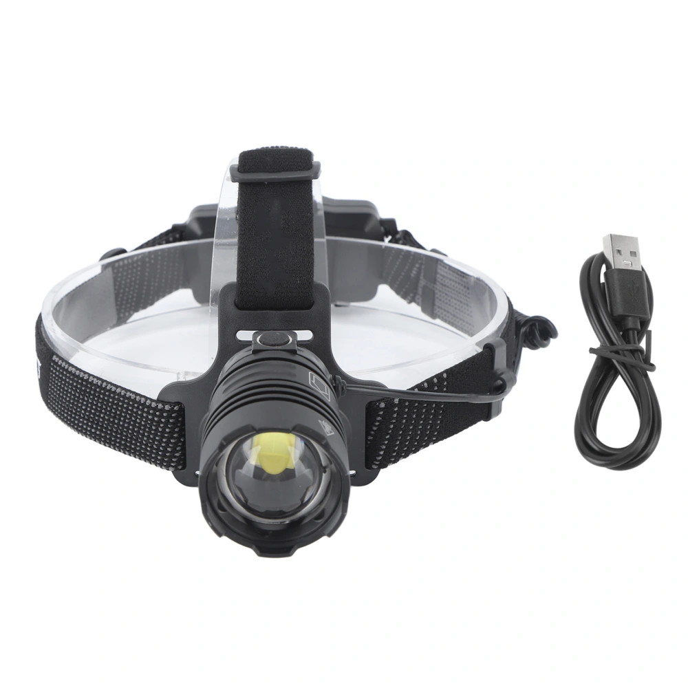 Headlamp Telescopic Zoom IPX4 XHP70 LED Type C USB Headlamp Flashlight for Running Cycling Fishing