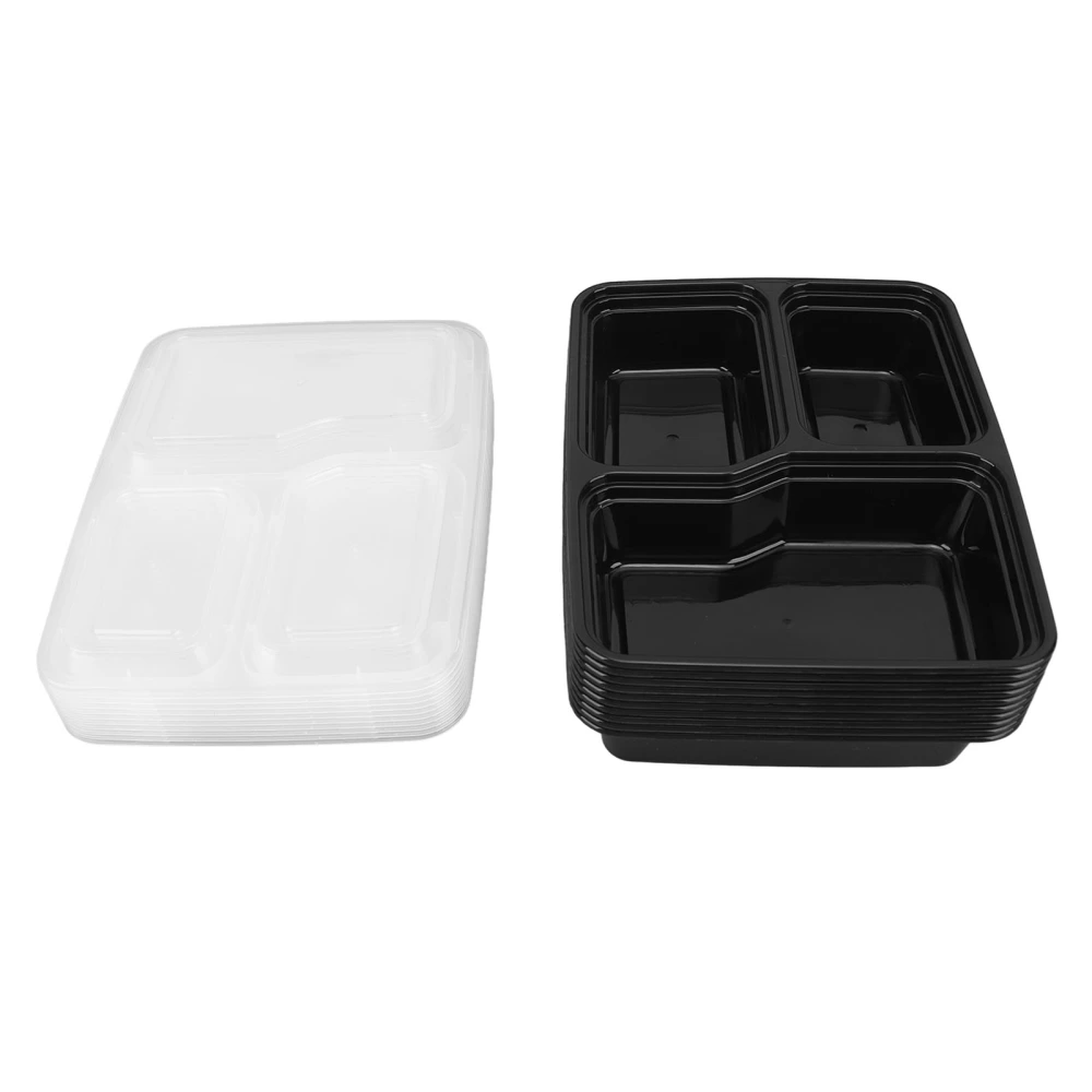 10Pcs Disposable Plastic Food Containers Meal Prep Containers Lidded Food Packaging Boxes Food Takeaway Boxes with Lids