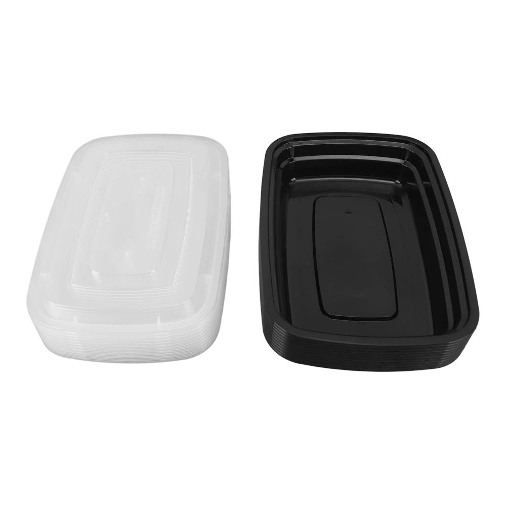 10Pcs Disposable Plastic Food Containers Meal Prep Containers Lidded Food Packaging Boxes Food Takeaway Boxes with Lids