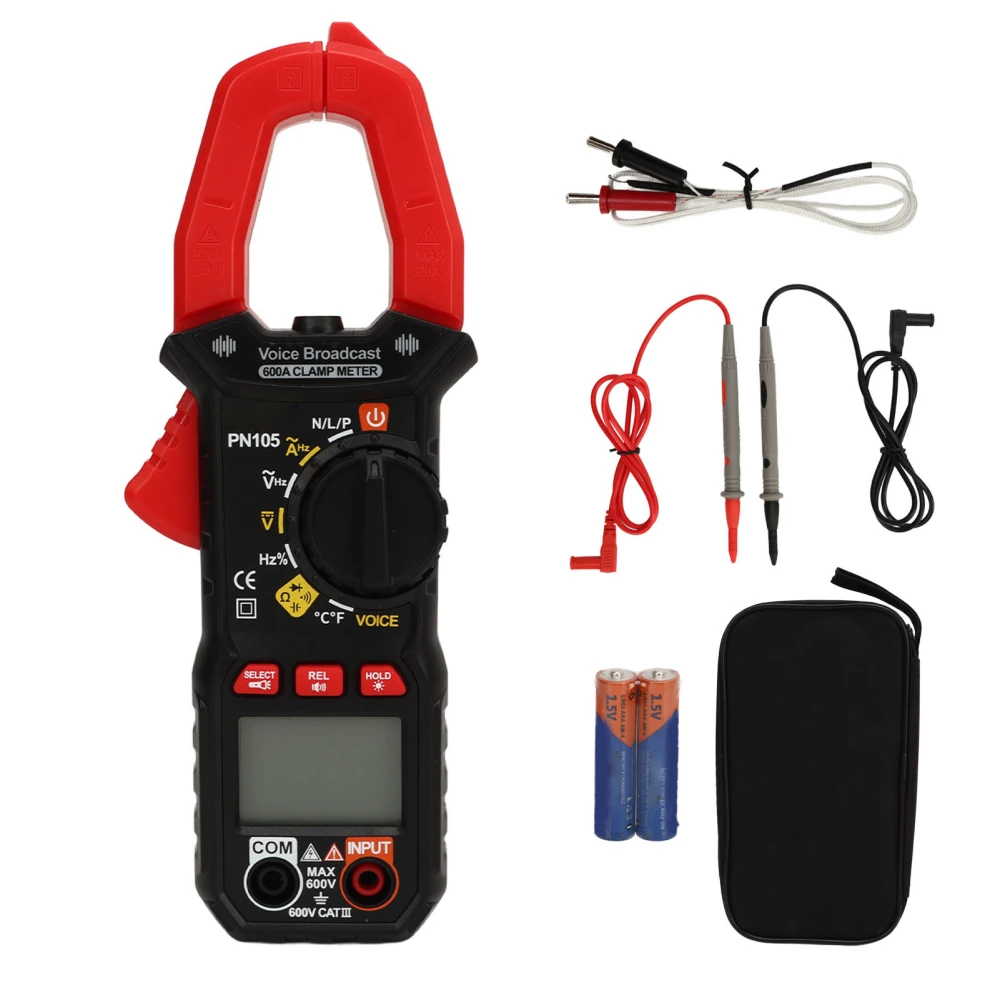 Digital Clamp Meter Intelligent Voice Multimeter Tester AC DC Voltage Resistance Capacitance Testing Electrican Tools