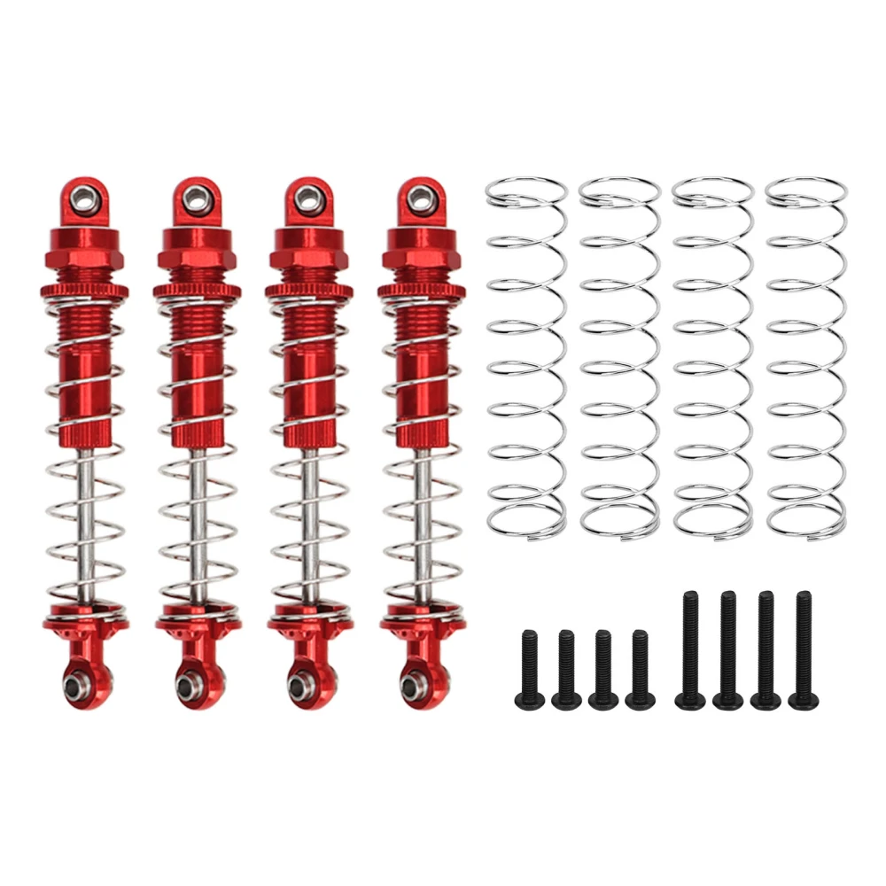 4Pcs RC Front Rear Shock Absorbers Aluminum Alloy Reduce Vibration Shock Absorbers Set for Axial Capra UTB18 1/18 Red