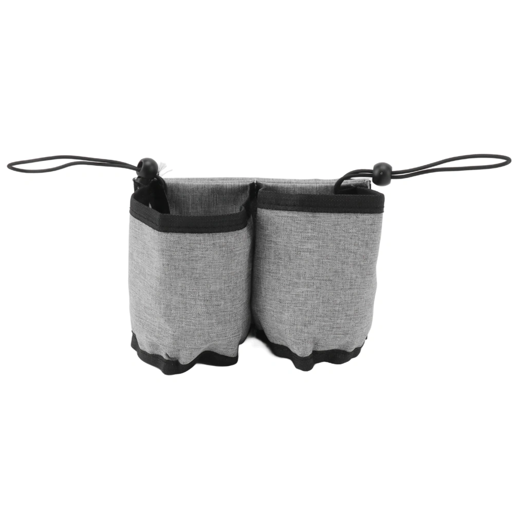 Luggage Travel Cup Holder Hold Two Mugs Foldable Washable Luggage Drink Carrier Caddy for All Size Suitcase Handles Grey