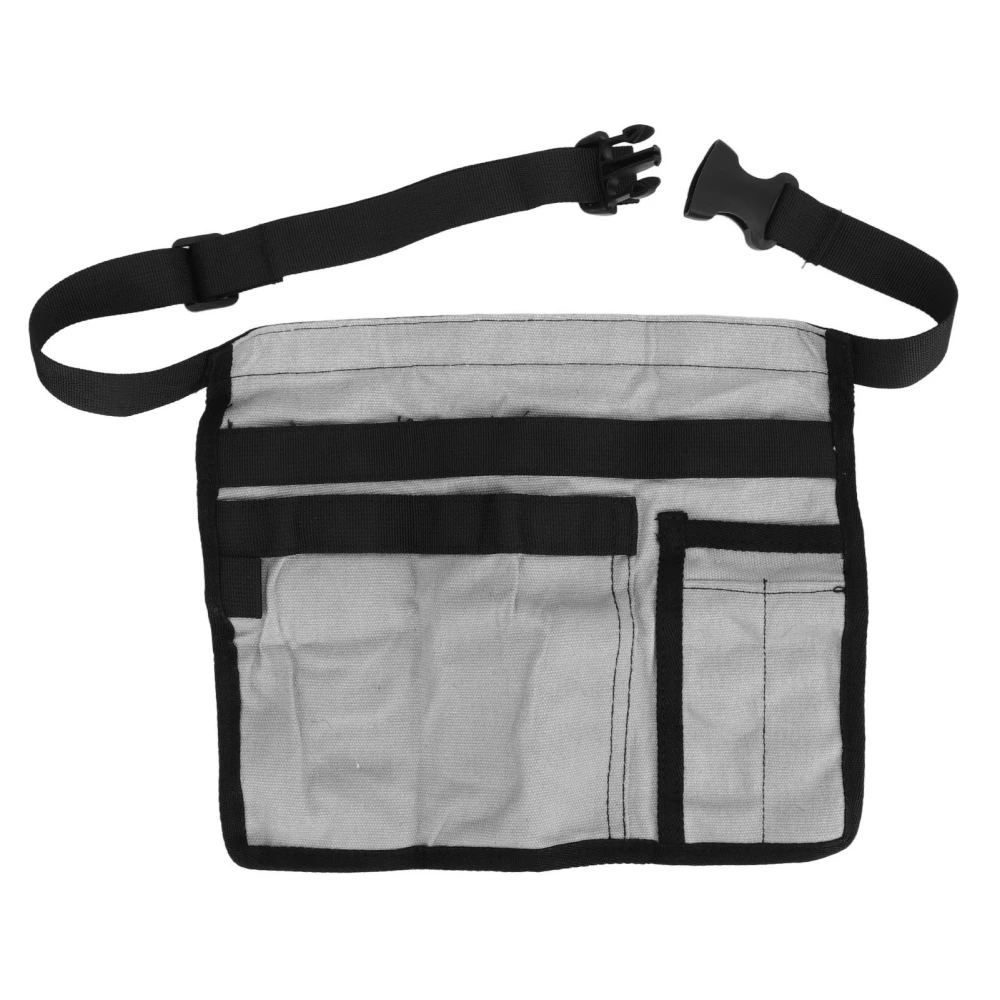 Garden Tool Waist Apron Multiple Pockets Oxford Cloth Adjustable Gardening Tool Waist Belt Bag for Garden Work Gray