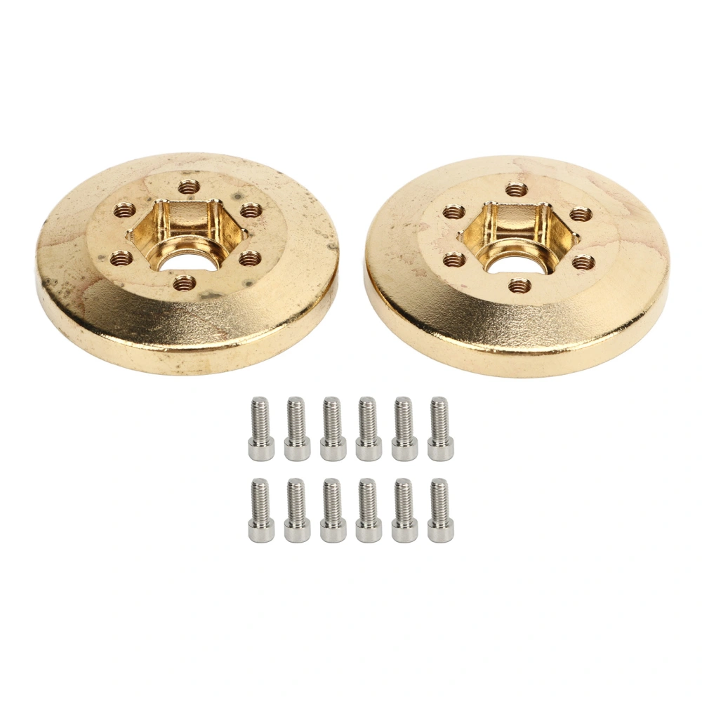 2Pcs Brass Wheel Weights 1.9 2.2in RC Crawler Car Hex Hub Adapter Model Upgrade Parts 6mm