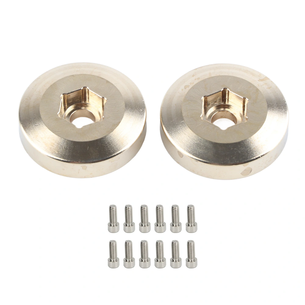 2Pcs Brass Wheel Weights 1.9 2.2in RC Crawler Car Hex Hub Adapter Model Upgrade Parts 9mm