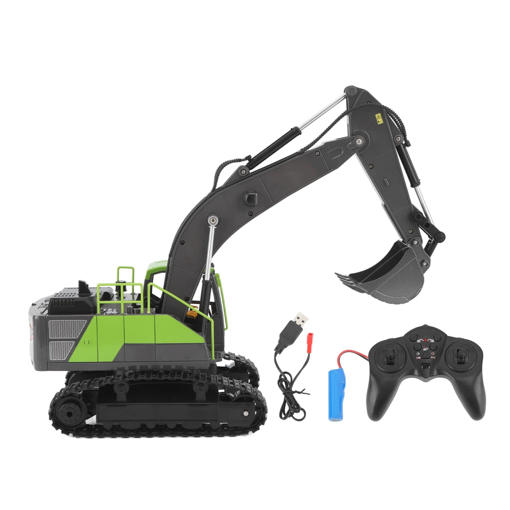 1:18 Remote Control Excavator Toy 11 Channel Rechargeable Realistic Engineering Sand Digger Truck Construction Vehicle Toy