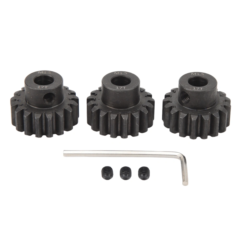 3pcs RC Car Gear Set 8mm Inner Hole Steel Car Motor Gear for 1/5 1/8 1/10 Model Car 17T