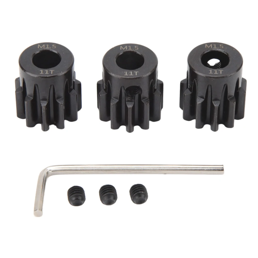 3pcs RC Car Gear Set M1.5 8mm Inner Hole Steel Car Motor Gear for 1/5 1/8 1/10 Model Car 11T