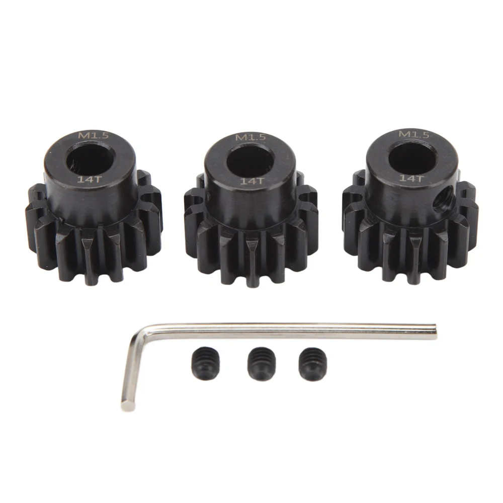 3pcs RC Car Gear Set M1.5 8mm Inner Hole Steel Car Motor Gear for 1/5 1/8 1/10 Model Car 14T