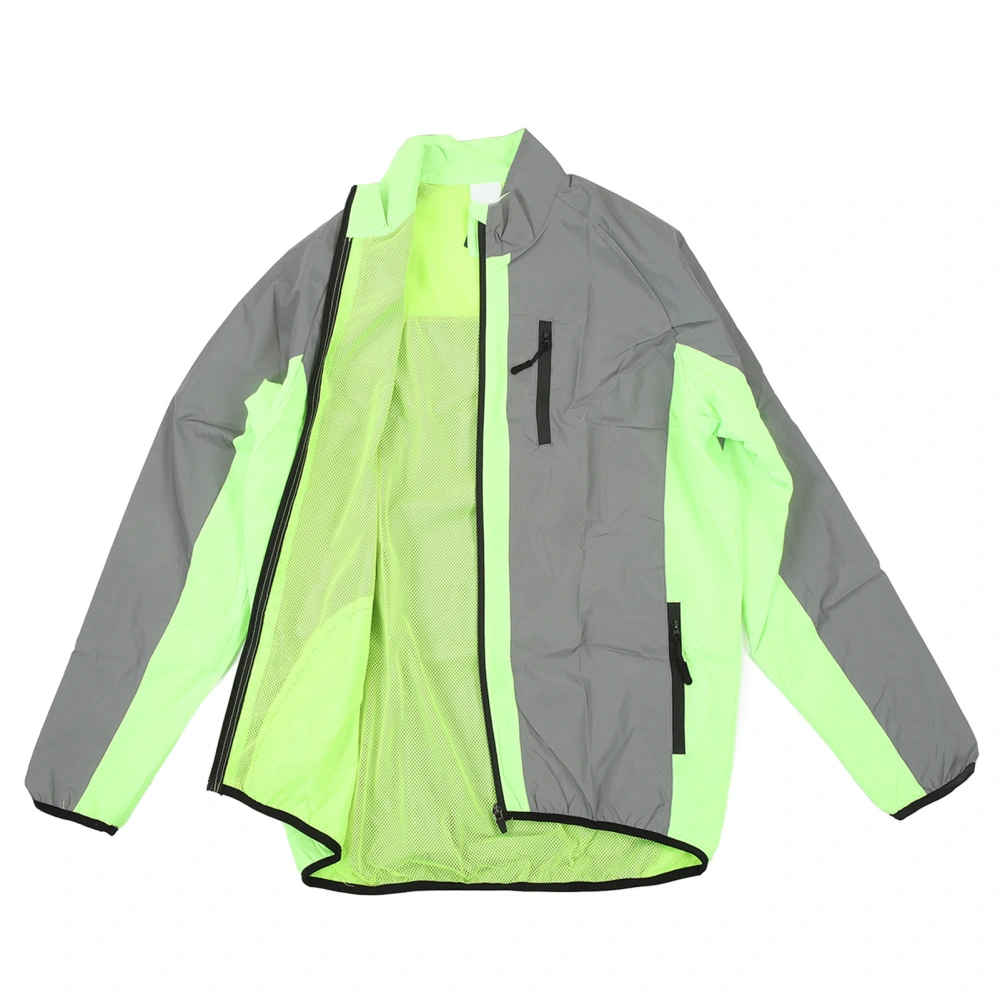 Reflective Jacket Rainproof Windproof Breathable Cycling Coat with Pockets for Bike Riding XL