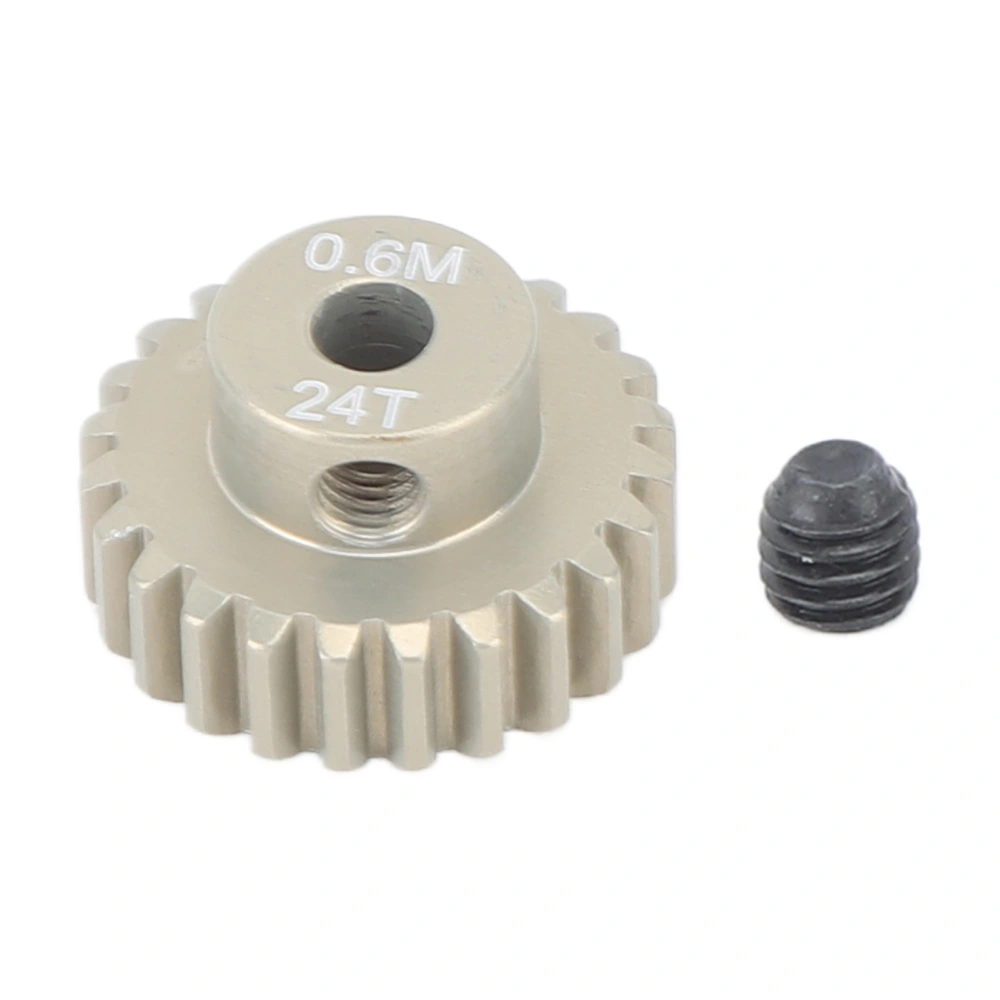 Pinion Gear Aluminum Alloy 3.175mm 0.6M High Strength Universal Fit for 1/8 1/10 RC Crawler Car 24T