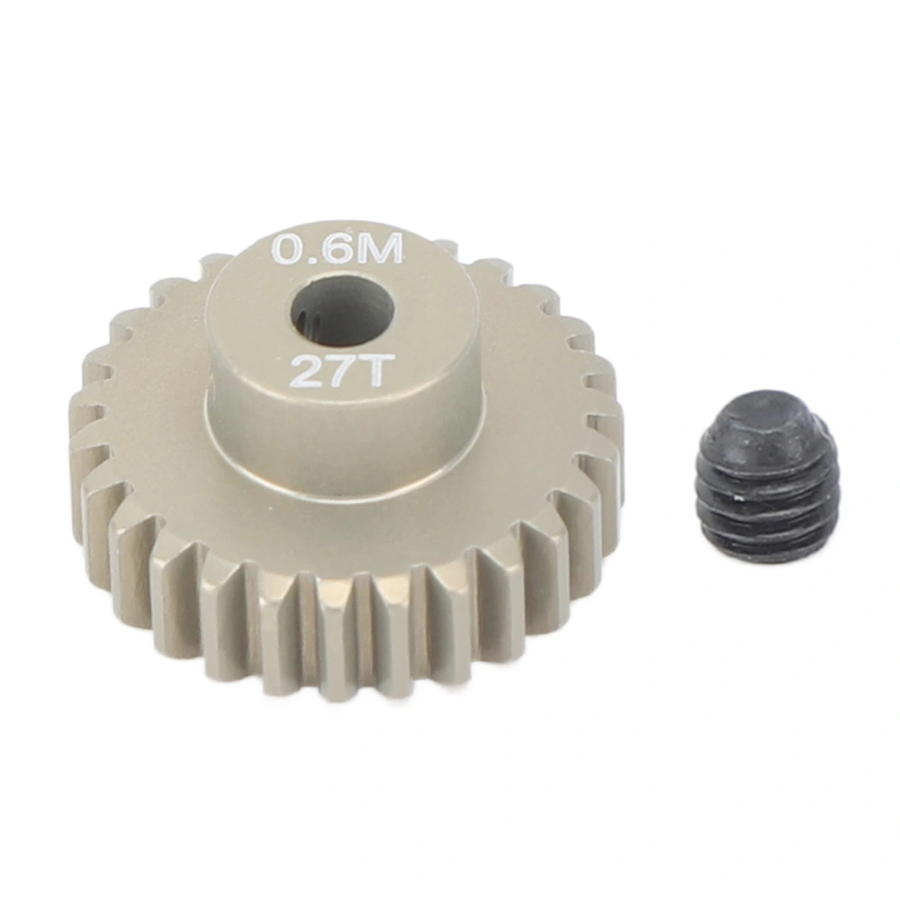 Pinion Gear Aluminum Alloy 3.175mm 0.6M High Strength Universal Fit for 1/8 1/10 RC Crawler Car 27T