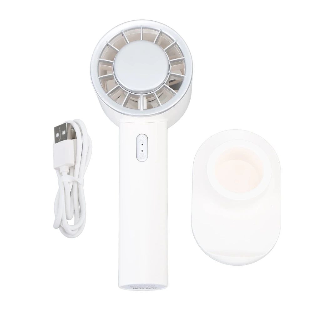 Mini Handheld Fan USB Charging 2200mAh Battery Portable Handheld Fan with Semiconductor Chilling Plate for Summer White