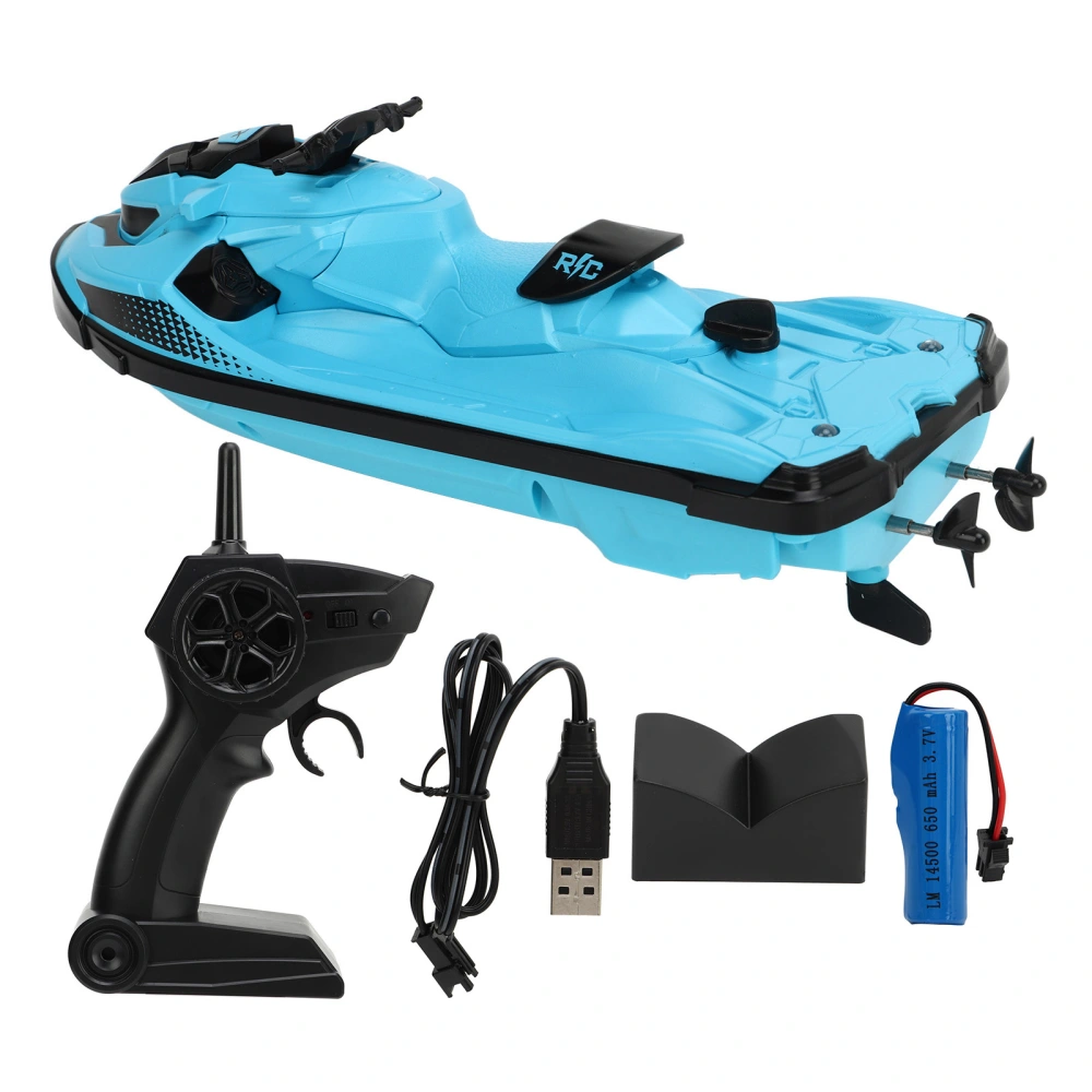 1/14 2.4G Remote Control Motorboat Summer Water Toys Children RC Boat for Pools and Lakes Blue