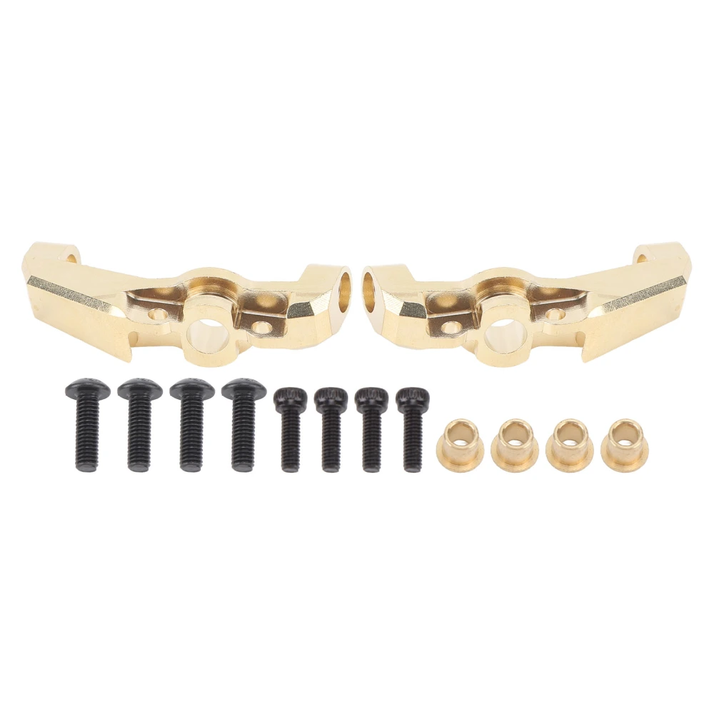 2pcs Golden RC Block Hubs CNC Brass Front Hub Steering Blocks Knuckle for Axial 1/18 UTB18 Capra