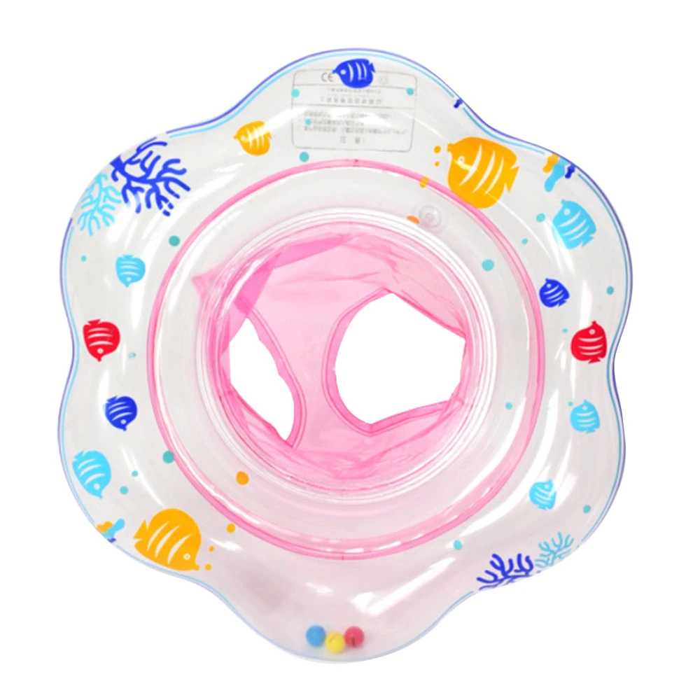 Baby Swimming Ring Inflatable Double Airbag Thickened Safe Infant Swimming Float for Children Pink