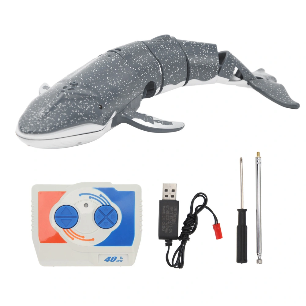 2.4G Remote Control Whale Mini Electric Simulation Diving Toy Outdoor Swimming Pool Toy Gray