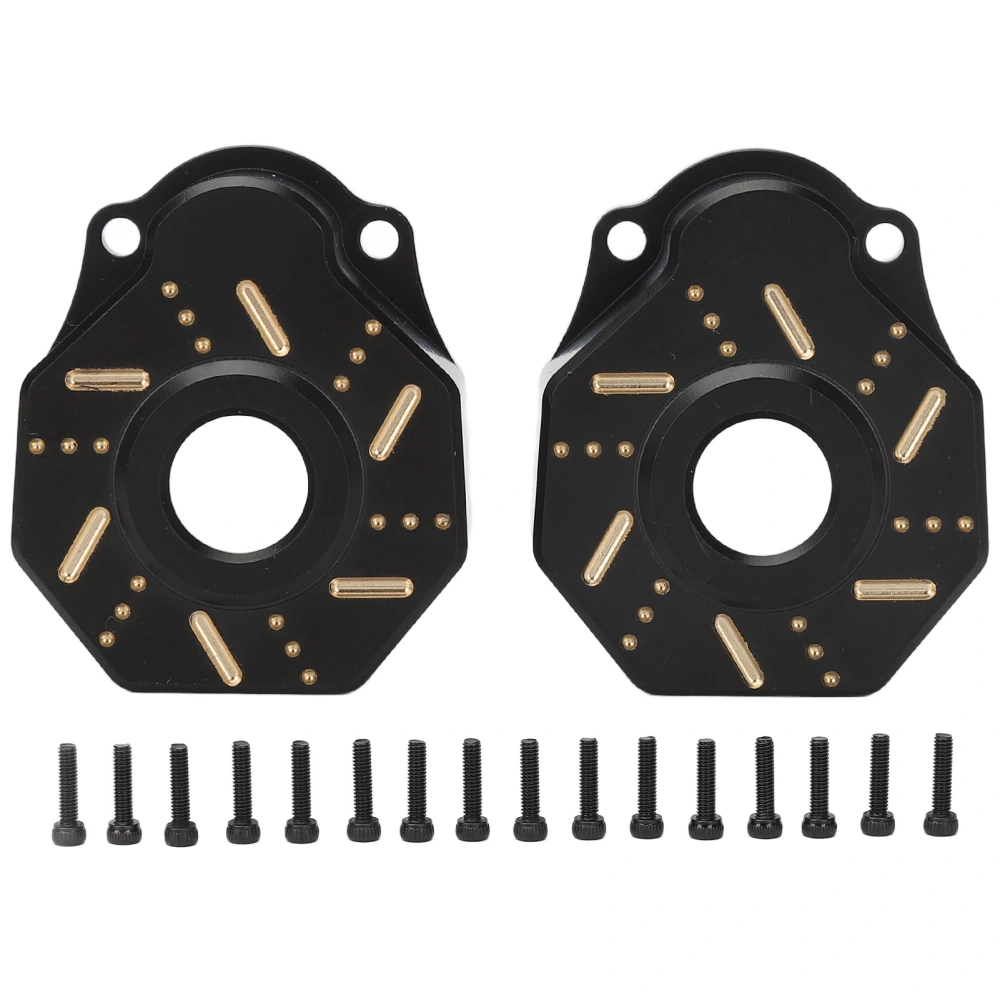 2PCS RC Steering Knuckle Portal Cover Brass Heavy Duty Outer Portal Drive Housing Cover for Traxxas RC Car Black