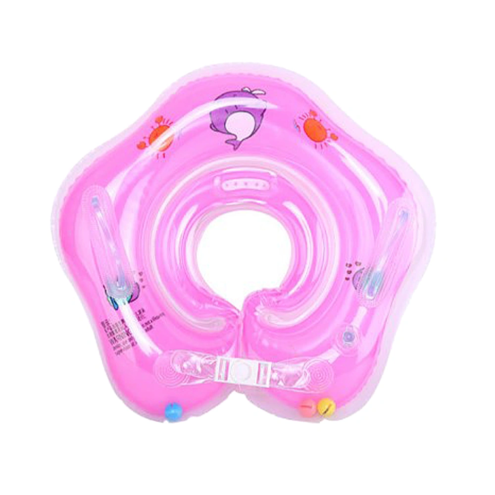 Infant Neck Float Double Air Nozzle PVC Double Air Bag Leakage Proof Infant Swimming Neck Ring for Infant Pink