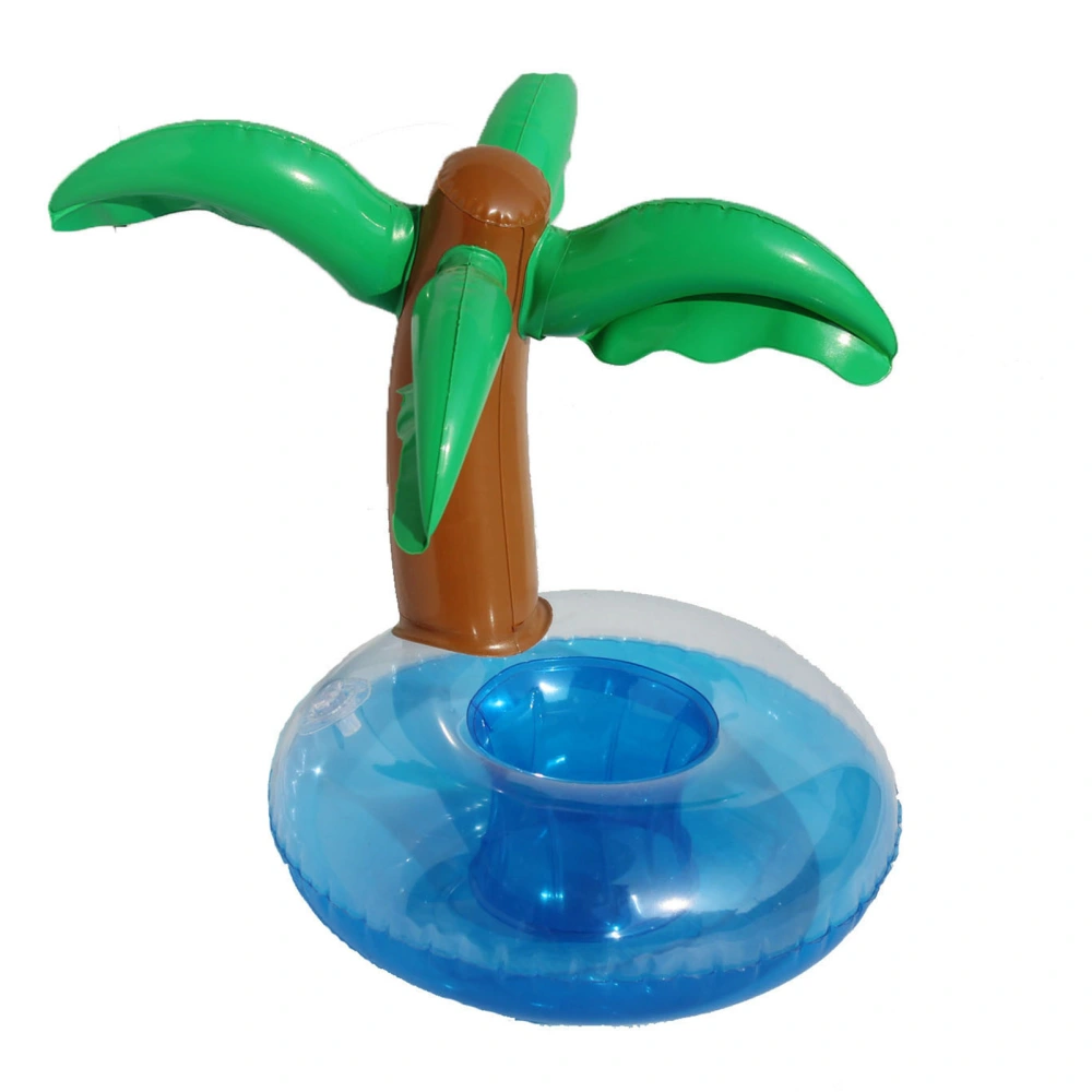 Drink Float Coconut Tree Shape PVC Inflatable Floating Drinking Holder for Swimming Pool Beach