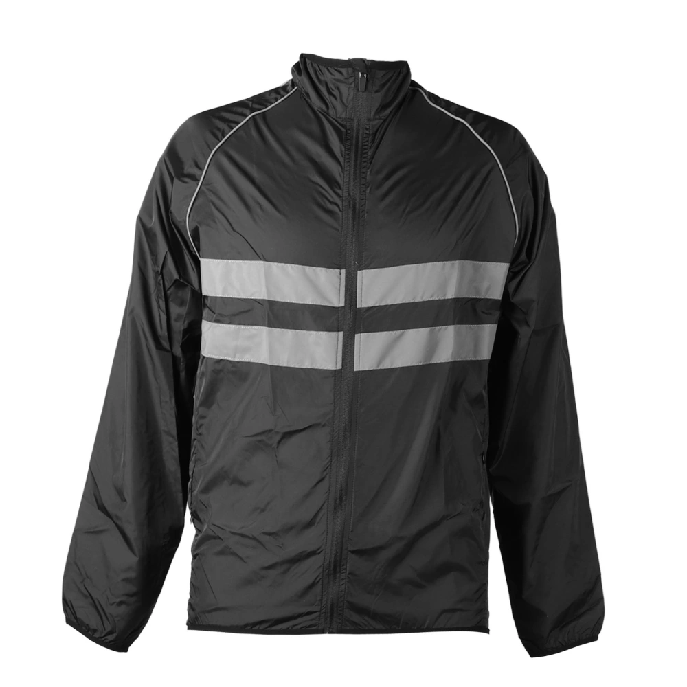 Motorcycle Jacket Reflective Strips Long Sleeves Breathable Bicycle Riding Coat for Running Hiking Fishing Rock Climbing L