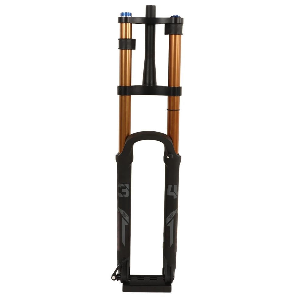 Mountain Bike Suspension Front Fork 29 Inch Aluminum Alloy Double Shoulder Shock Absorber Front Fork Tapered Steerer Manual Lockout Golden