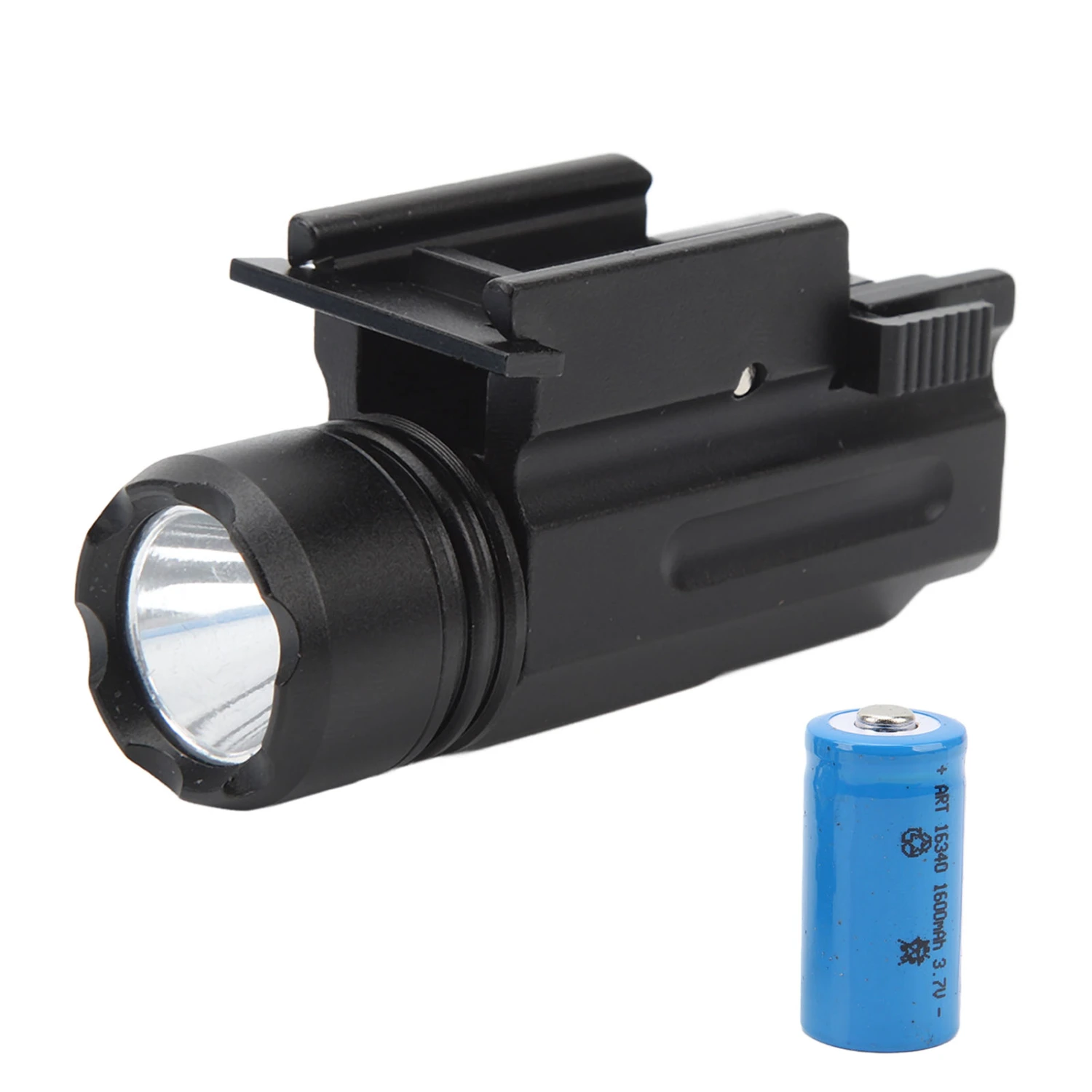 150LM LED Compact Rail Mount Flashlight 1600mAh Rechargeable Rail Mount Flashlight 20mm Interface White Light