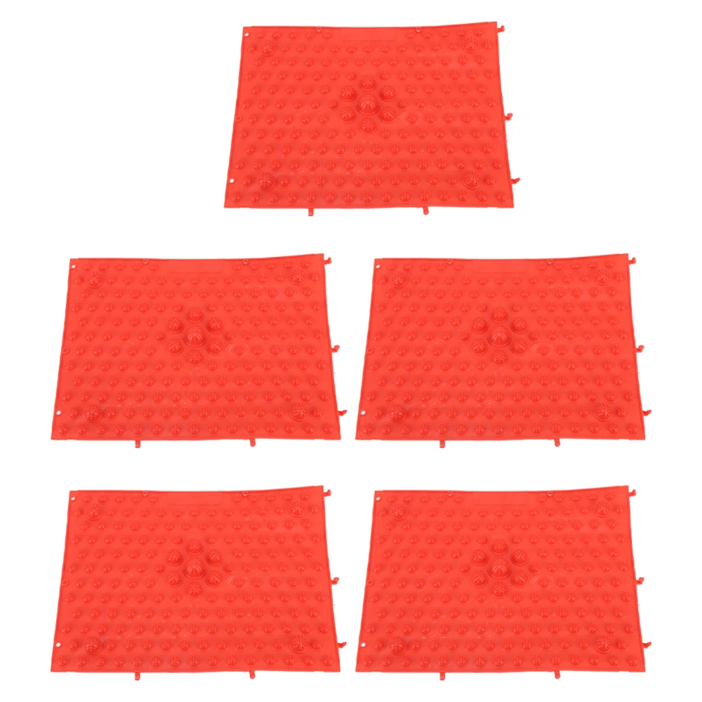 5Pcs Foot Massage Mat TPE Acupressure Walking Toe Plate Massage Pad for Home Outdoor Game Red