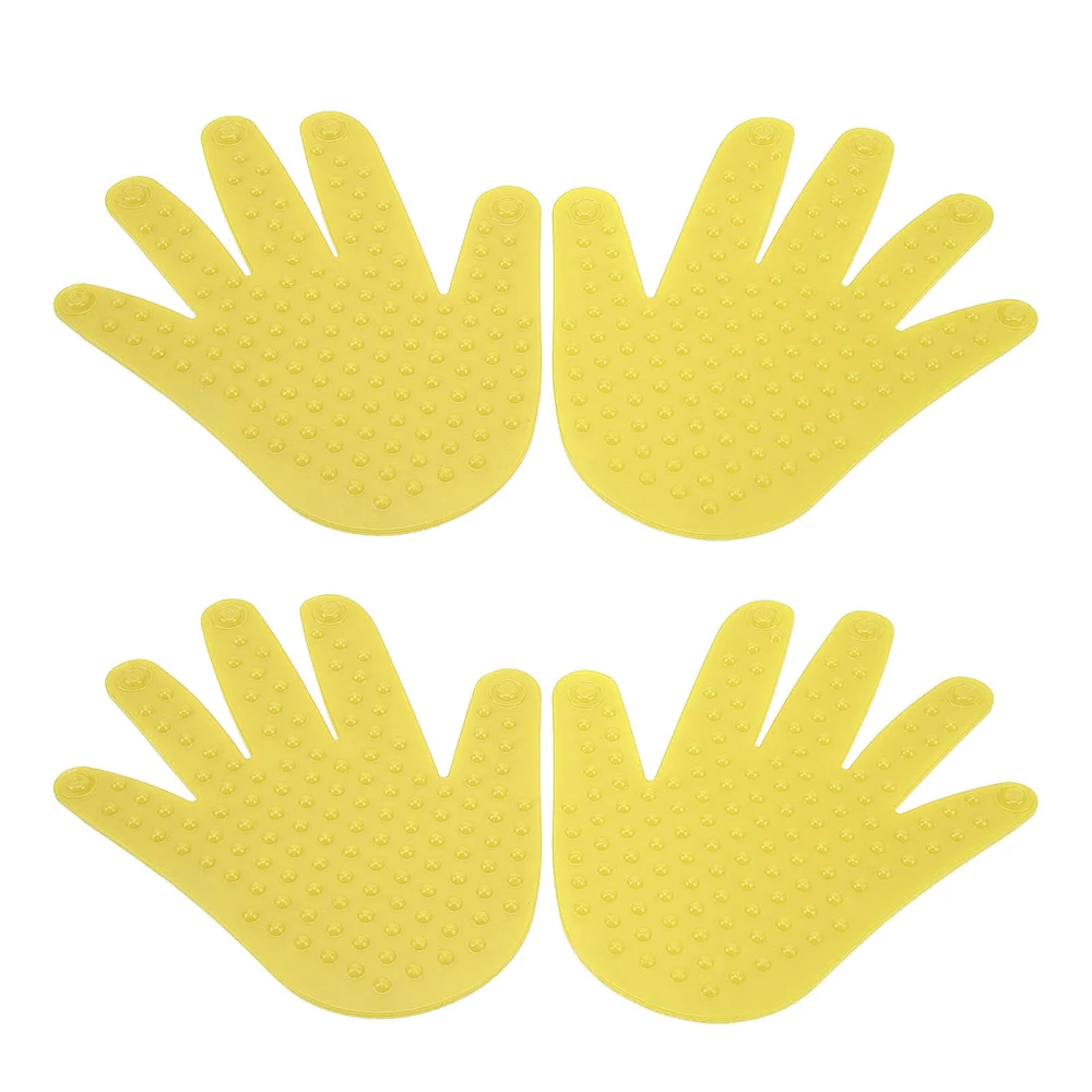 2 Pairs Hand Shape Markers Non Slip Palm Spot Marker Children Coordination Training Handprint Sheets Yellow