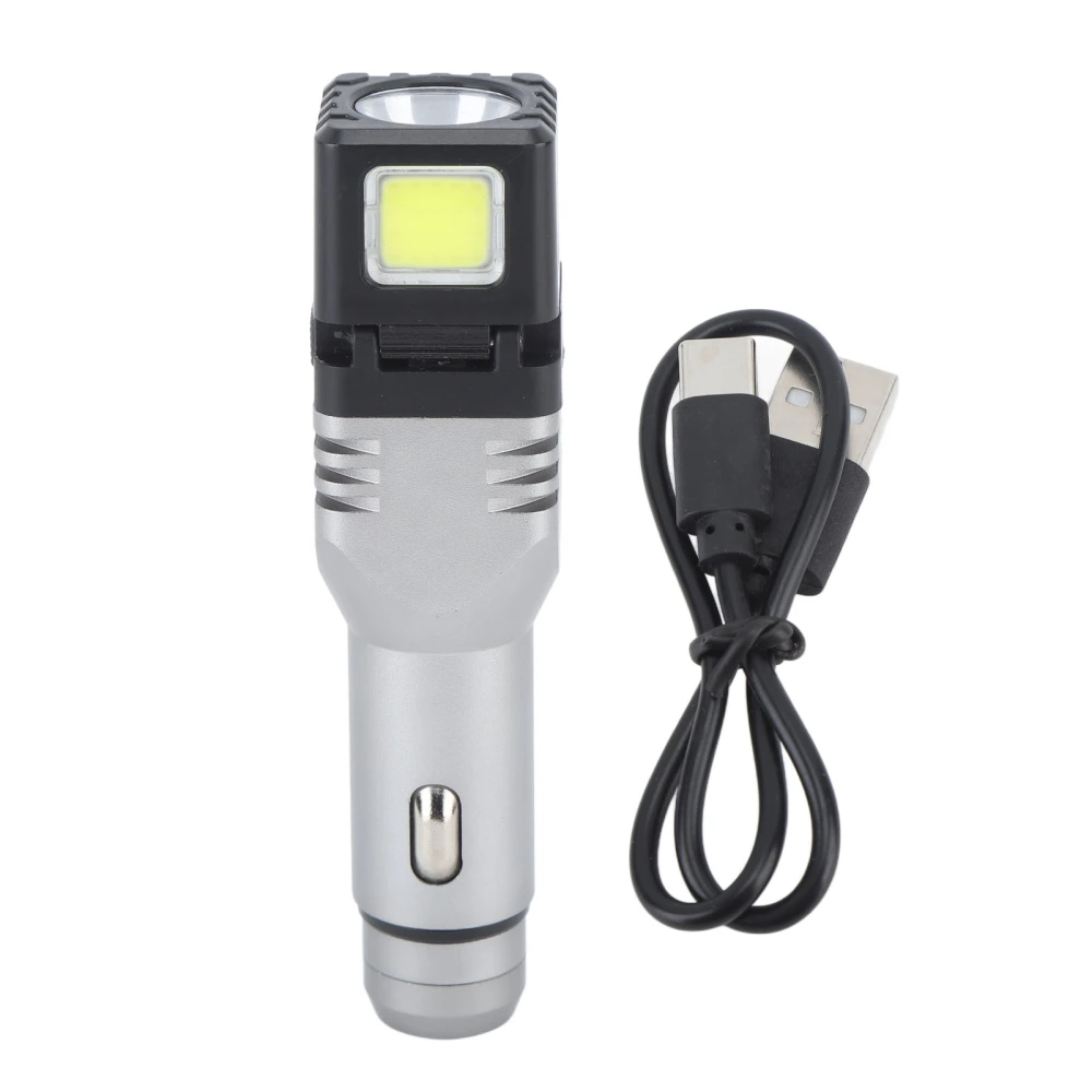 Car Plug In Flashlight Rechargeable Dual Light Source Super Bright Mini Handheld Automobile Charged Emergency Torch Single Light