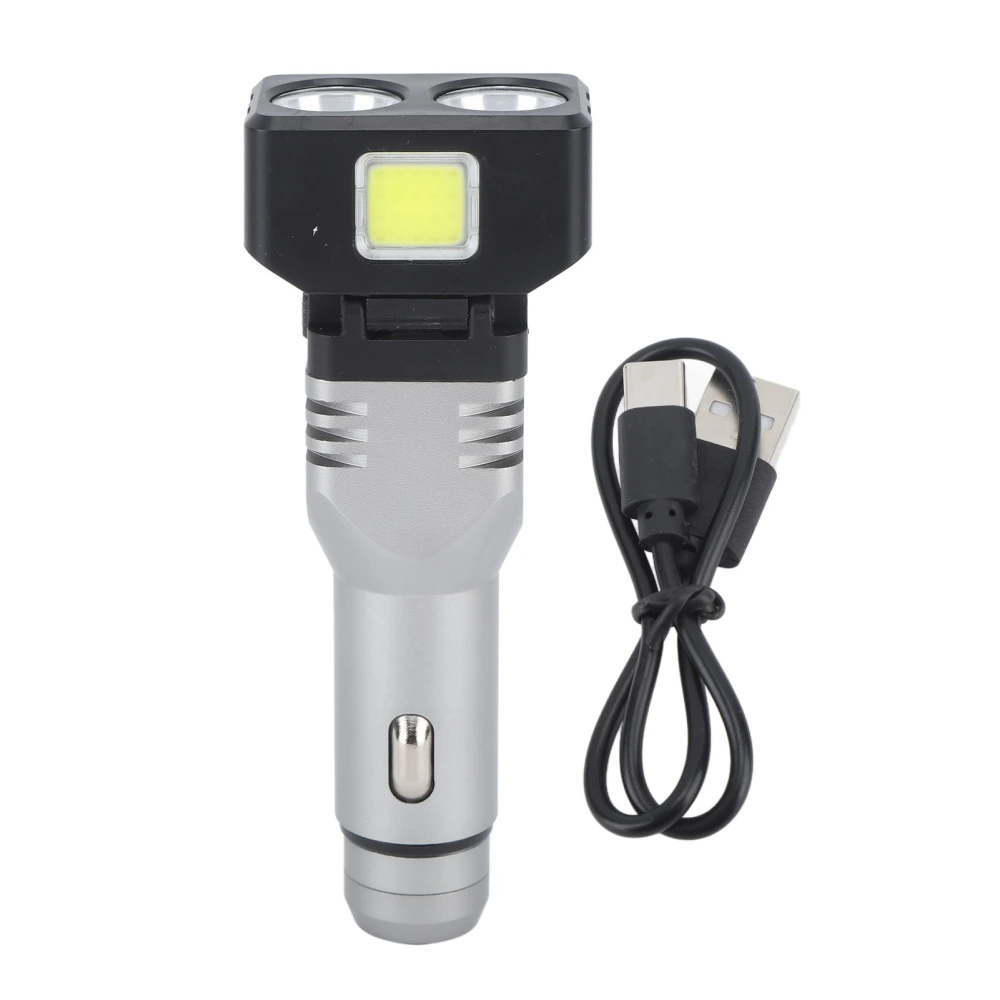 Car Plug In Flashlight Rechargeable Dual Light Source Super Bright Mini Handheld Automobile Charged Emergency Torch Dual Lights