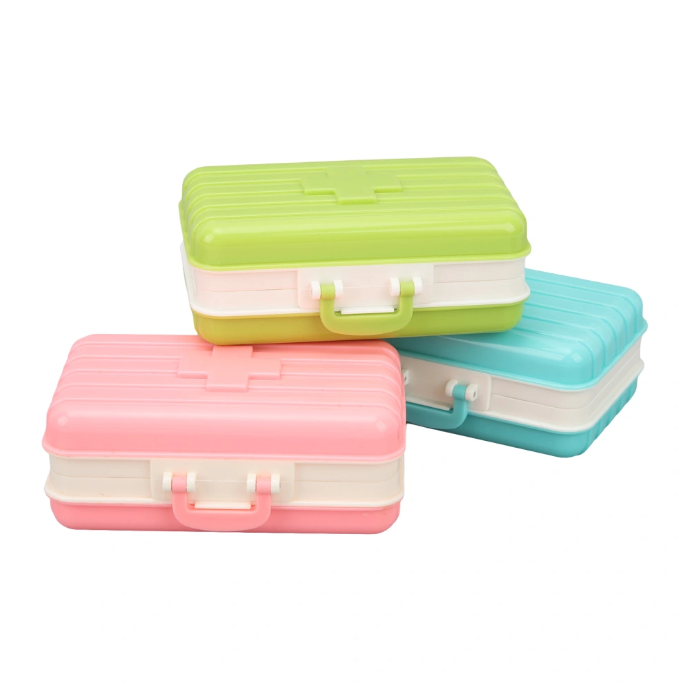 3pcs Medicine Box Portable Medicine Box 6 Compartment Storage Medicine Box for Traveling