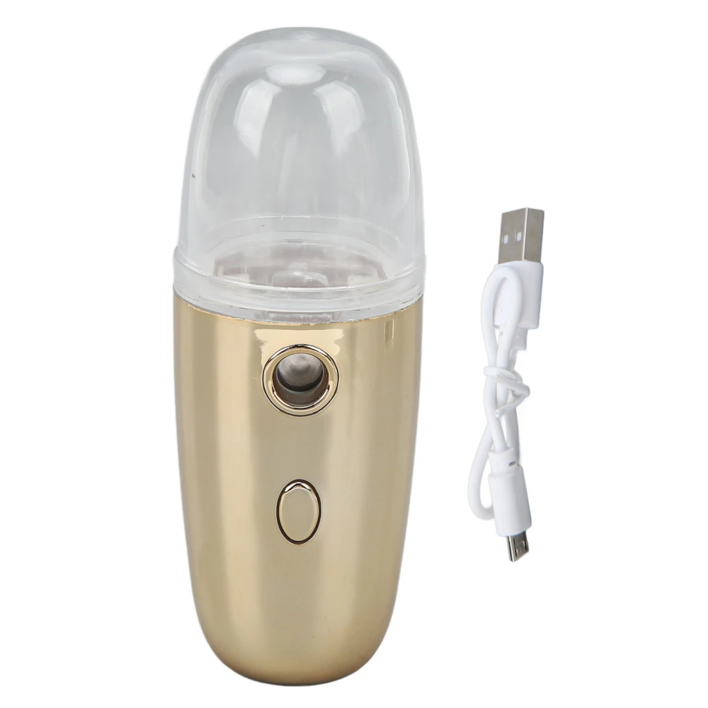 Portable Face Mister Nano Mist Sprayer Portable Face Mister Cool Nano Mist Sprayer with 30ML Large Capacity Water Tank for Face Hydrating Luxury Gold Color