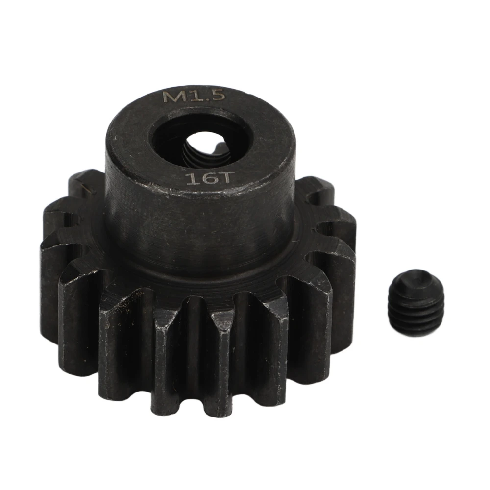 RC Car Motor Gear M1.5 8mm Inner Hole Steel RC Pinion Gear with M5 Set Screw for 1/5 Model Vehicle 16T