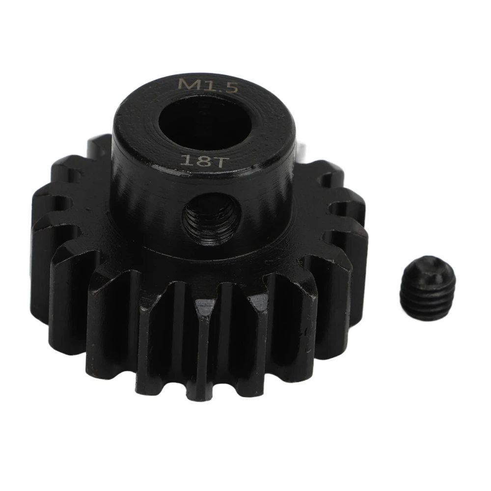 RC Car Motor Gear M1.5 8mm Inner Hole Steel RC Pinion Gear with M5 Set Screw for 1/5 Model Vehicle 18T