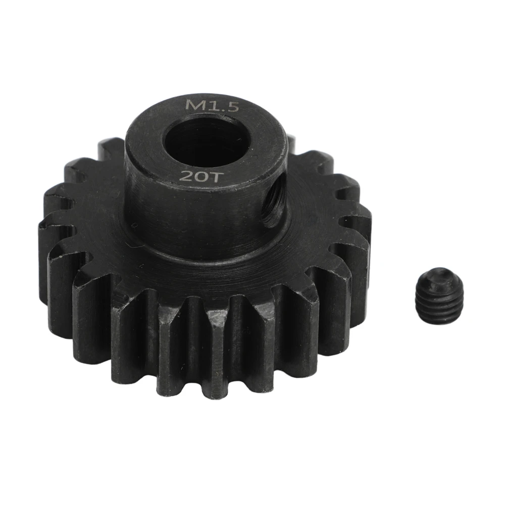 RC Car Motor Gear M1.5 8mm Inner Hole Steel RC Pinion Gear with M5 Set Screw for 1/5 Model Vehicle 20T