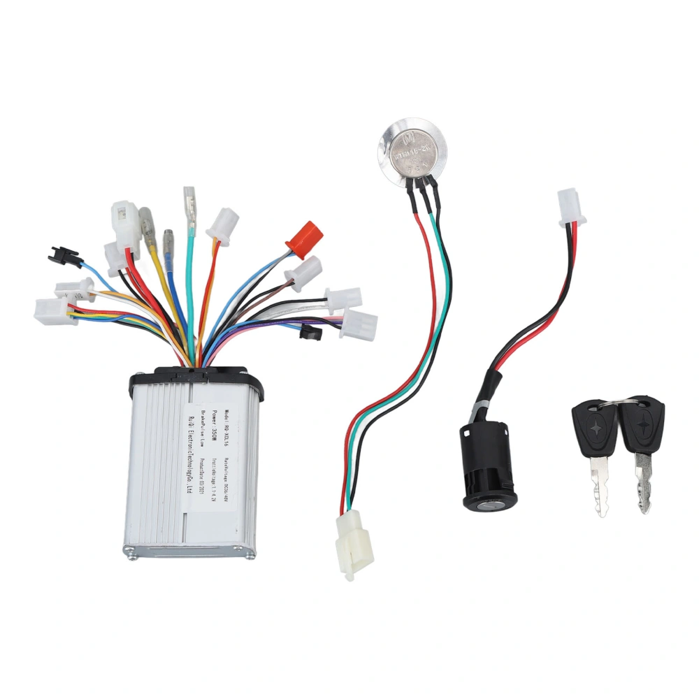 36V 48V 350W Black Edge Brushless Controller with Ignition Switch and Speed Control Knob Switch