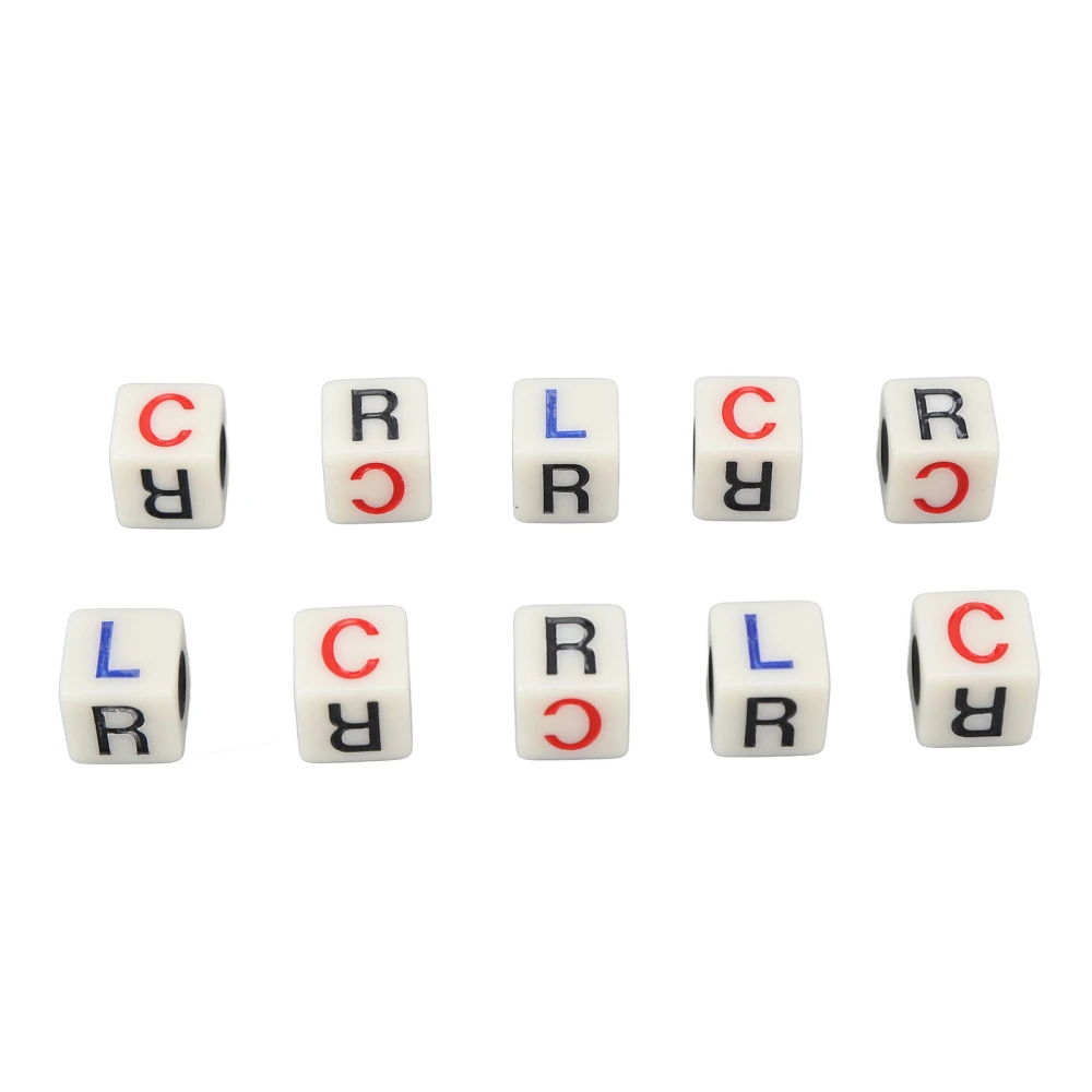 10PCS Left Right Center Dice Light Weight White Plastic R L C Table Game Dice for Board Game