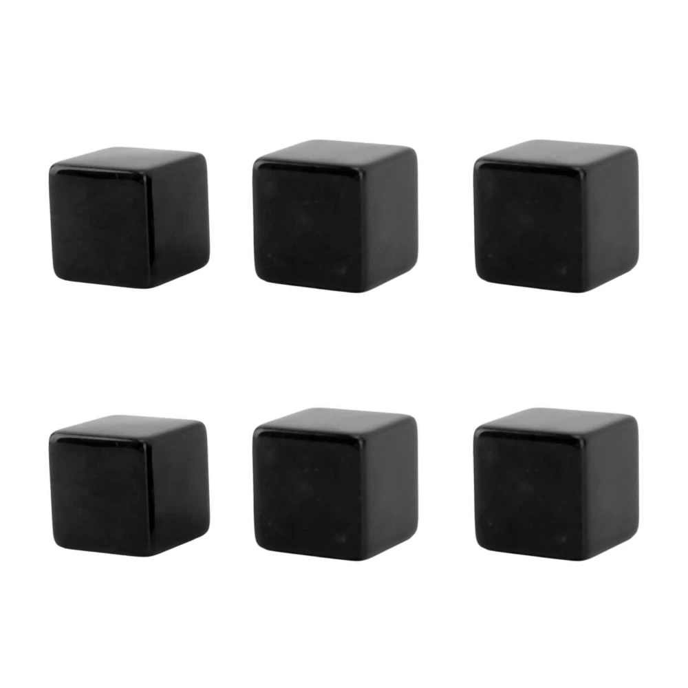 6PCS Blank Dice Cubes DIY Unfinished Dice Blocks Teaching Party Puzzle 6 Sided Dice Plastic Cubes Black