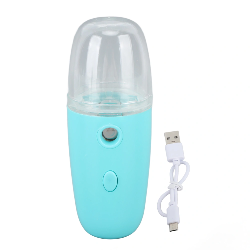 30ML Face Hydrating Mist Steam Sprayer 150mAh Portable Facial Humidifier for Hiking Blue