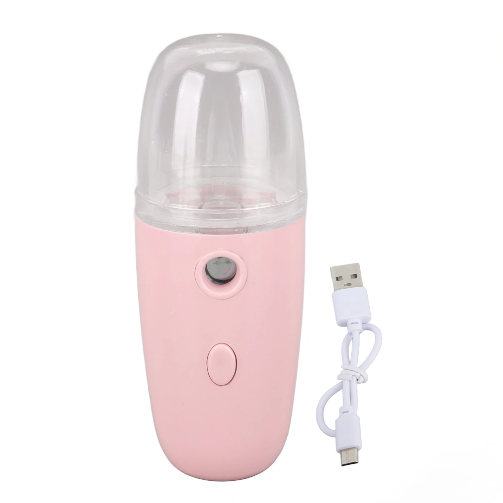 30ML Face Hydrating Mist Steam Sprayer 150mAh Portable Facial Humidifier for Hiking Pink