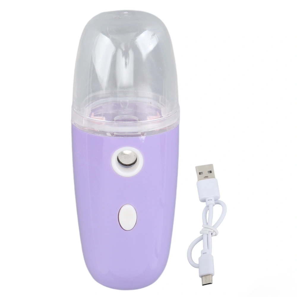 30ML Face Hydrating Mist Steam Sprayer 150mAh Portable Facial Humidifier for Hiking Purple