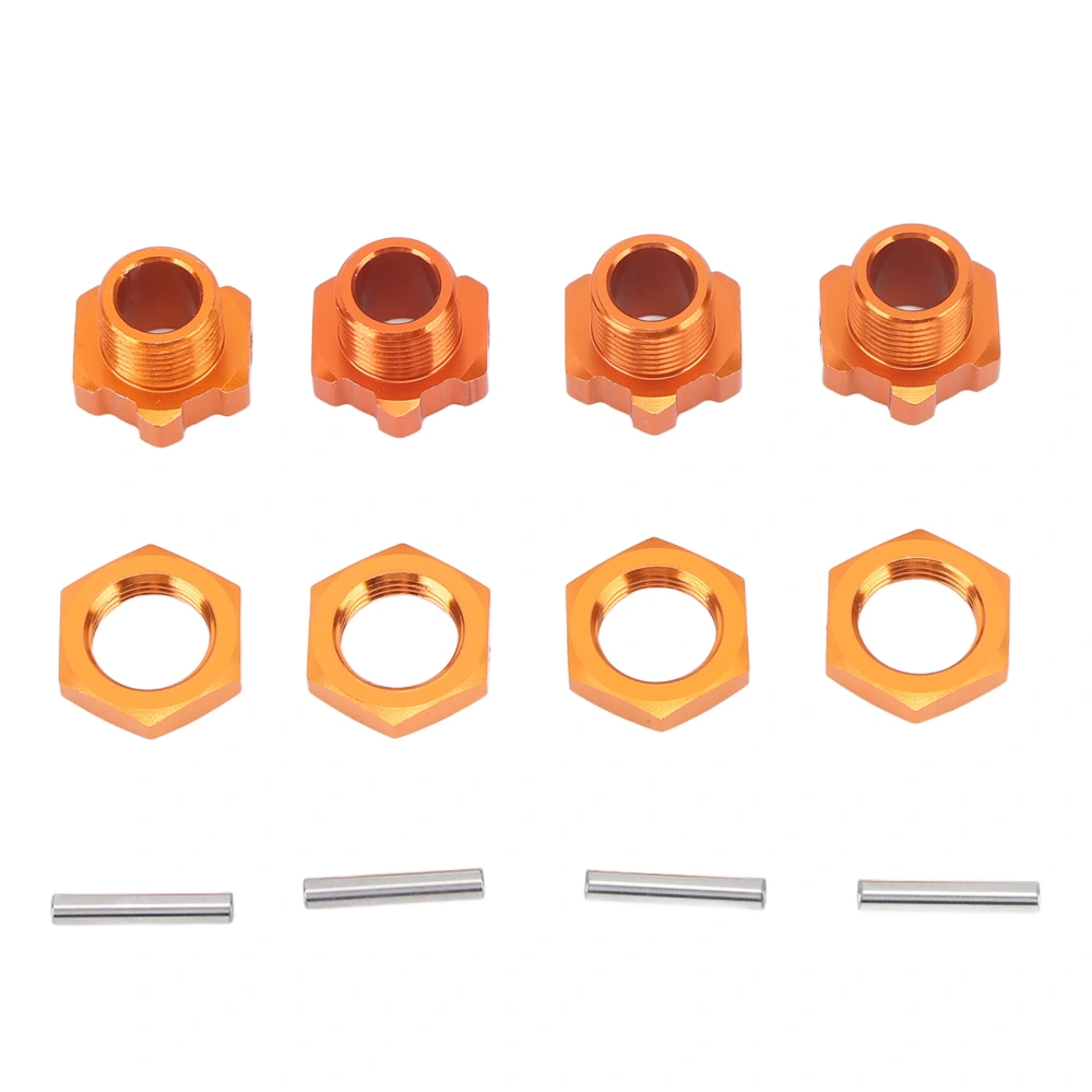 4PCS 17mm Hex Wheel Hub Adapter Aluminum Alloy Orange Hex Drive Hub Adapter for ZD Racing 9116 08427 1/8 RC Car