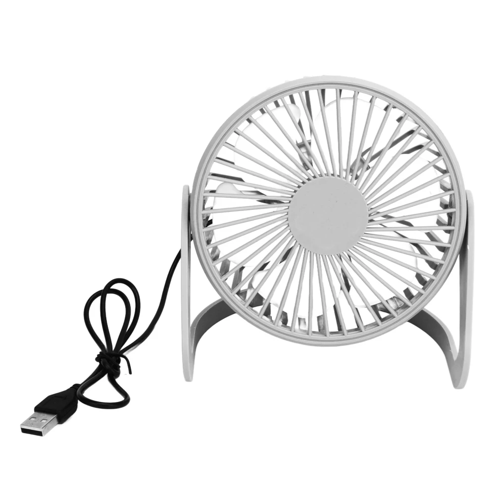 Small USB Desk Fan Quiet Motor High Speed Mini Table Cooling Fan for Office Car Home Indoor Outdoor White