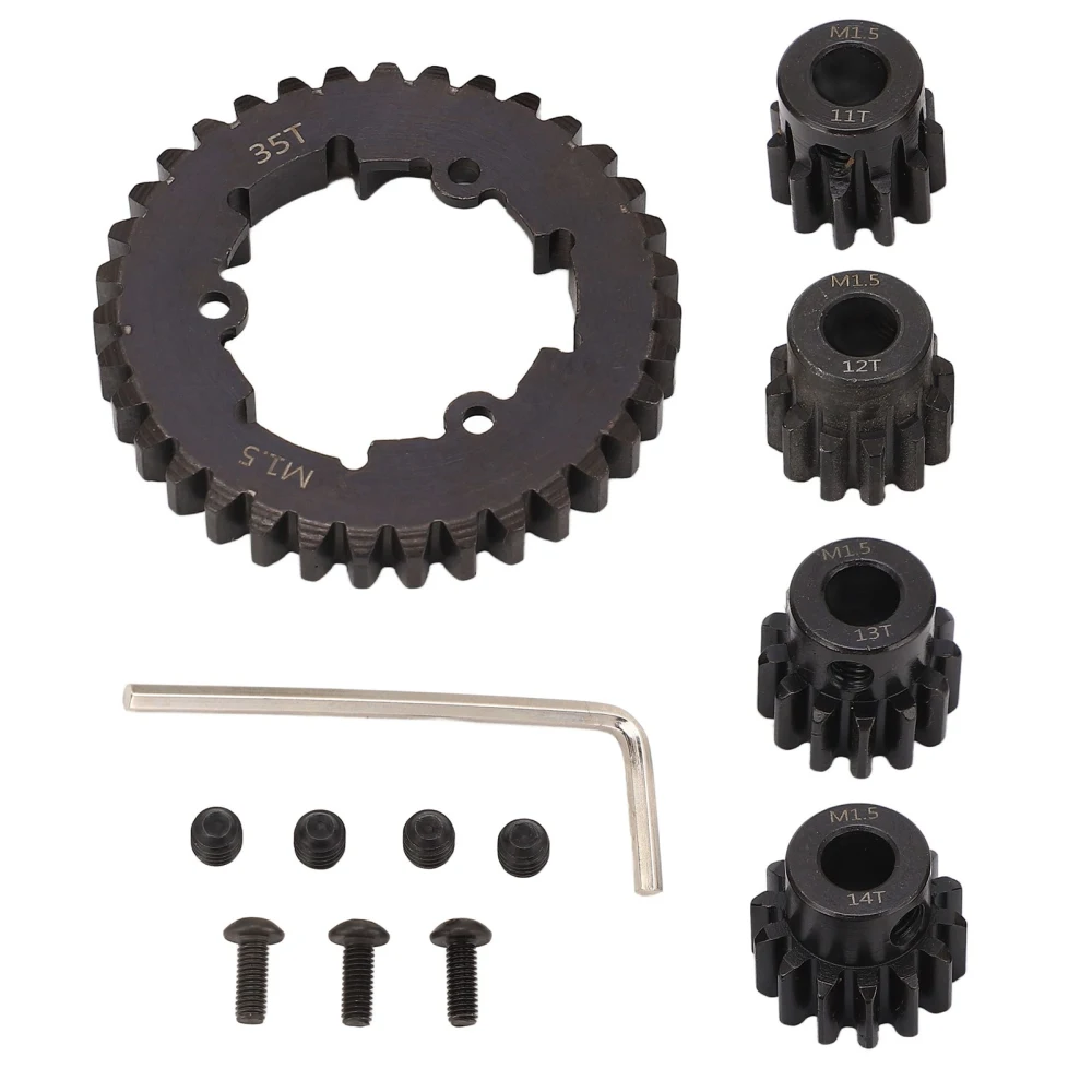 RC Car Gear Set Steel 35T Spur Gear 11T‑14T Motor Pinion Gear Replacement for TRAXXAS 1/5 X‑Maxx 6S 8S RC Car