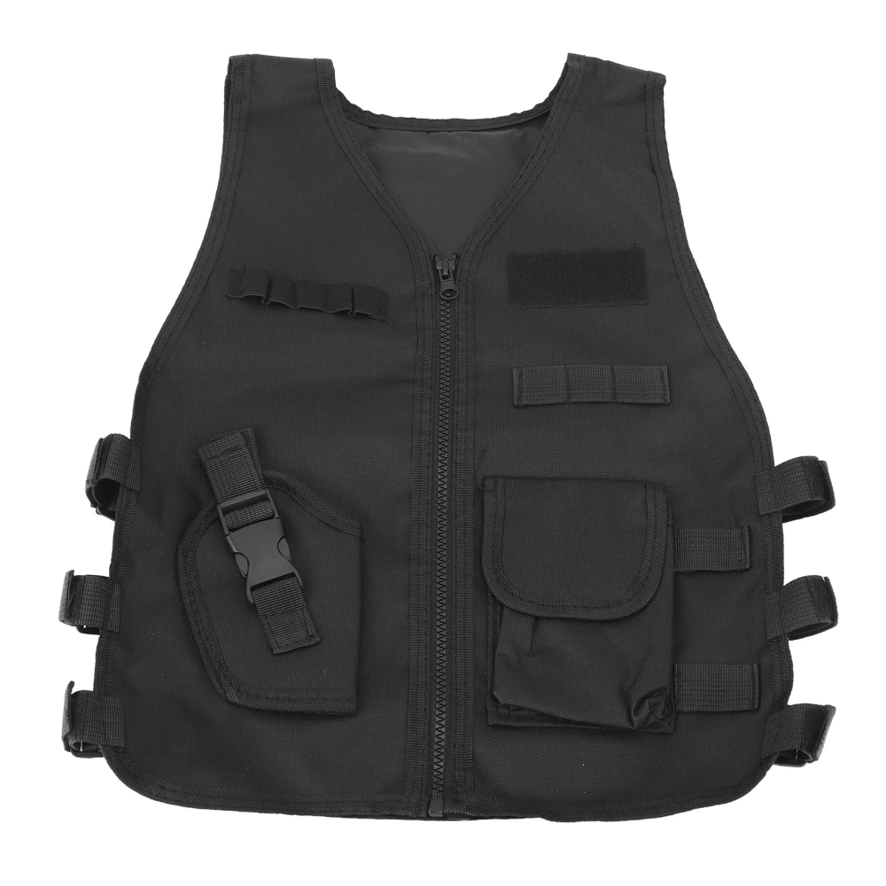 Kids Shooting Vest Breathable Security Guard Training Military Vest Adjustable Outdoor Children Training Protective Vest Black L