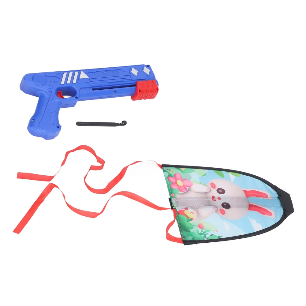 Ejection Kite Gun Plastic and Cloth Blue Light Weight Kite Launcher Toys Set for Boys and Girls