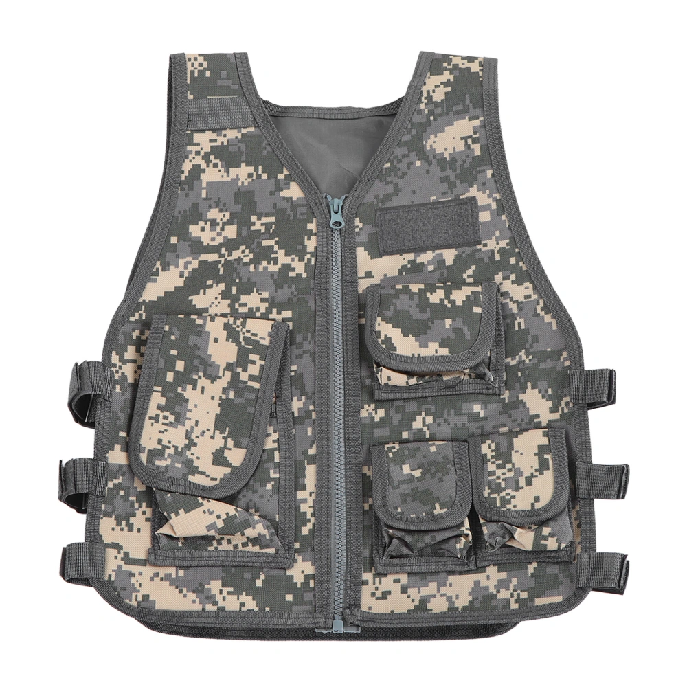 Kids Outdoor Vest Children Camouflage Jacket Vest with Pockets for Games Training L 48cm / 18.9in