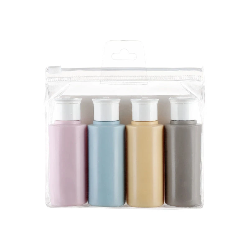 4pcs Travel Dispenser Bottle Refillable Empty Bottles Set Portable Cosmetic Toiletry Dispenser 60ml