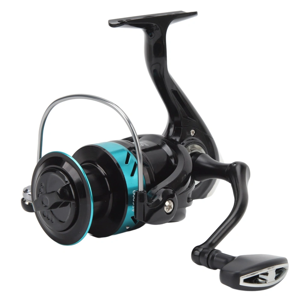 Spinning Reel Metal Waterproof Lightweight Spinning Fishing Reel Drag System for All Waters Black Blue AE6000